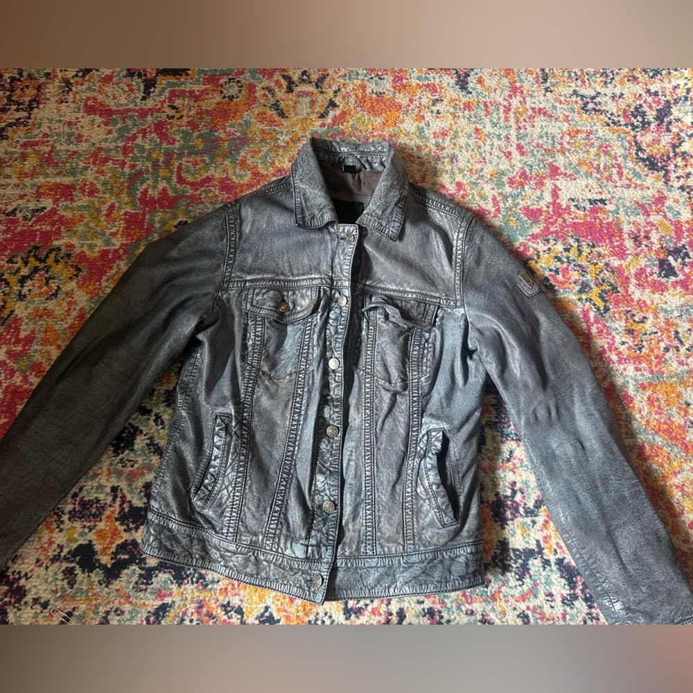 Beautiful Mauritius Leather Button Up Jacket